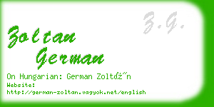 zoltan german business card